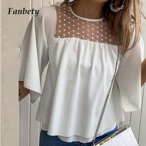 Fanbety Polka Dot Blouses