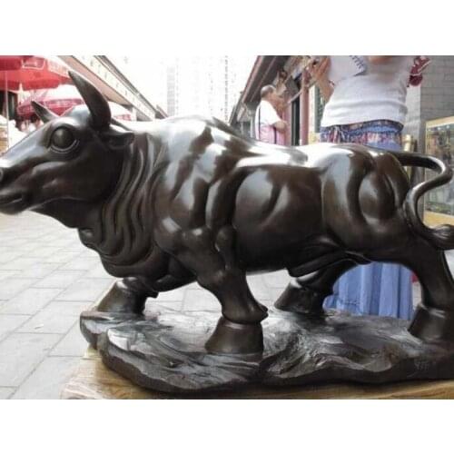 Chinese Folk Classical Bronze Copper Feng Shui Lucky Cattle neat bull Ox Statue