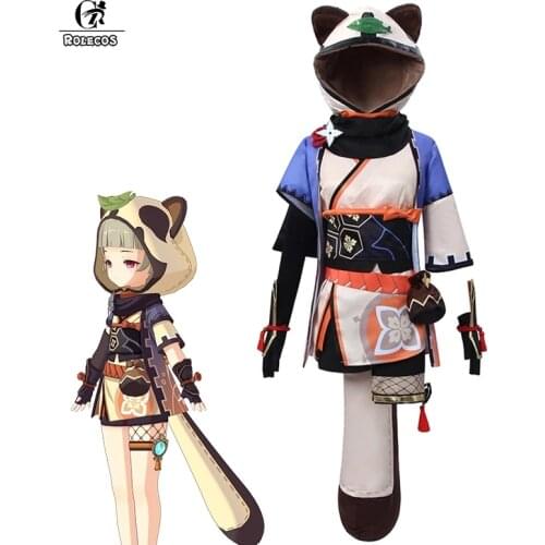 ROLECOS Game Genshin Impact Sayu Cosplay Costume Sayu Cosplay Cute Outfit Genshin Impact Costume Women Halloween Lovely Tail
