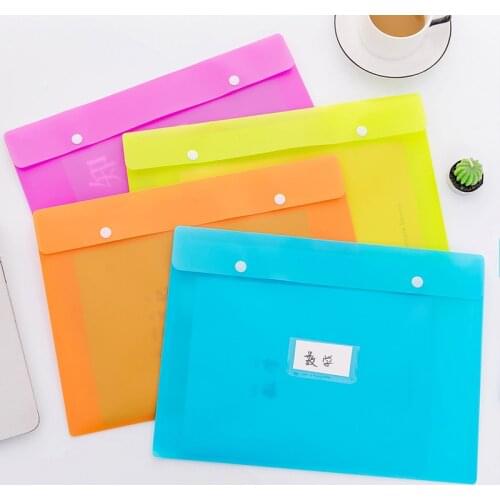 Creative Fashion Simple Snap Candy Colors Big Capacity File Bag Student Office Learning Waterproof Storage Bags Stationery