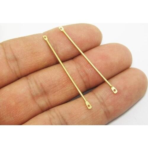 Brass charms 40x1mm Raw brass stick connector Necklace findings -100pcs R750