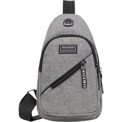 Men Sports Casual Chest Shoulder Bag Nylon Running Zipper Fanny Belt Bum Money Phone Pouch Outdoor Cycling Street Crossbody Pack