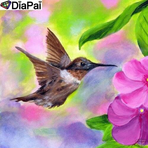 DIAPAI 3D Diamond Painting "Bird flower" DIY Full Rhinestones Drill Cross stitch Kits Square Round Diamond Embroidery A25502