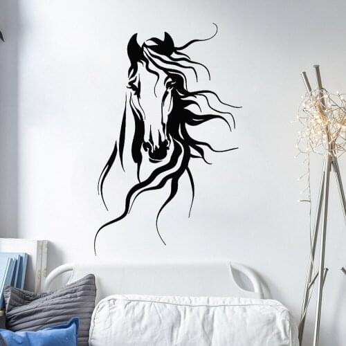 Wall Decal Horse Head Pet Animal Stallion Racehorse Wall Vinyl Stickers Home Interior Decoration Living Room Murals Bedroom P310