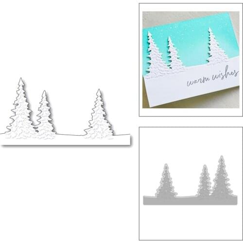 2020 New Winter Christmas Tree Embossing Background Metal Cutting Dies For Cut Making Greeting Card Paper Scrapbooking No Stamps