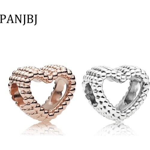 New Free Shipping Silver Plated Bead Alloy Charms Beaded Heart Charm Fit Original Bracelet Necklace DIY Women Jewelry