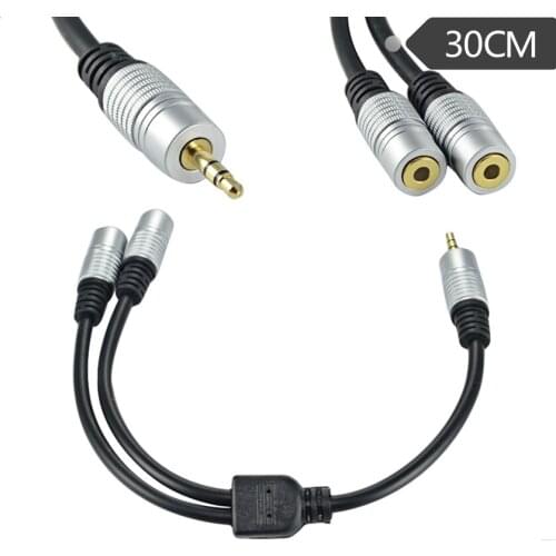 One point two audio cable couple headphone cable 3.5mm audio extension cable headphone splitter 1 point 2