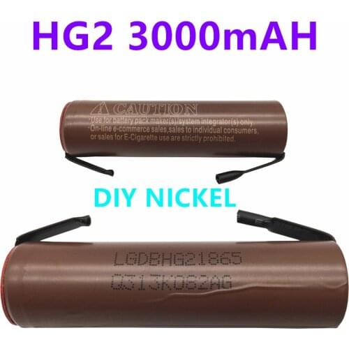 Original 3.7V 3000mAh HG2 18650 Battery 3.6V 20A High Power Discharge Li-ion Large Current Battery for Screwdriver + DIY Nickel