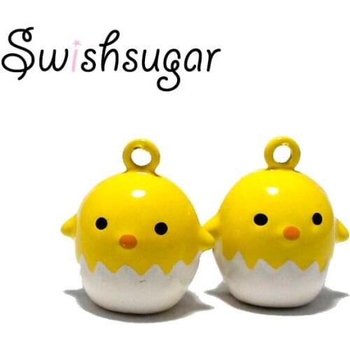 Easter Chicken Eggs Cartoon Bell Pendant Charms Fit Bracelet Holiday Festival Decoration