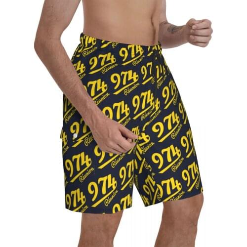 974 Reunion Island Classic Promo Male Shorts Pocket beach pants Beach R181 Breathable Quick Dry Print Novelty