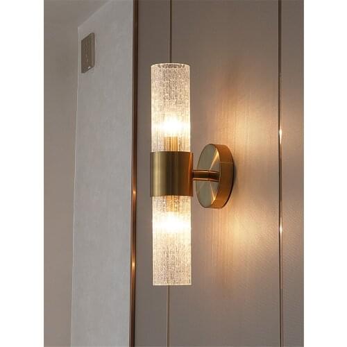 Post-modern Crack Shade Glass Wall Lamps Luxury Gold Living Room Background Home Bedroom Bedside Sconces Wall Lights Lighting
