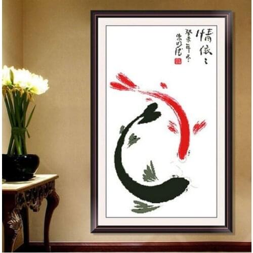 Embroidery Package Cross Stitch Kits Unopen Luxurious 1 Piece Love of Fish New Free shipping Luxurious