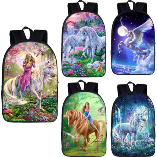 Unicorn Backpack School Bags For Teenagers boys Girls Schoolbag Large Capacity Custom Print Daily Outdoor travel bag