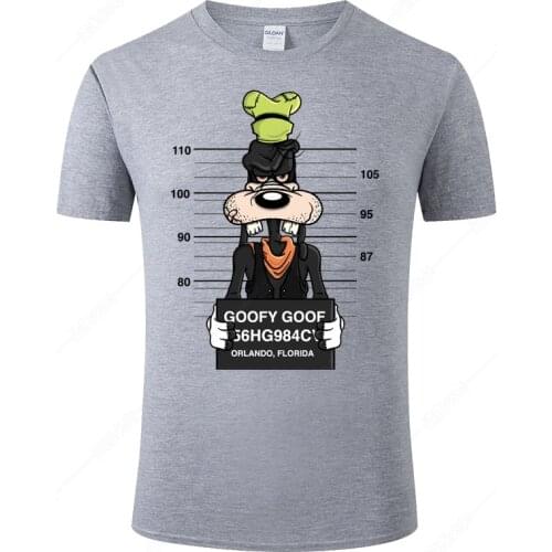 Disney Cartoon Anime Funny Goofy T Shirt Men Fashion Unique Design Dog Tee Shirt Cotton Fashion Homme T-shirt Cool Clothing J120
