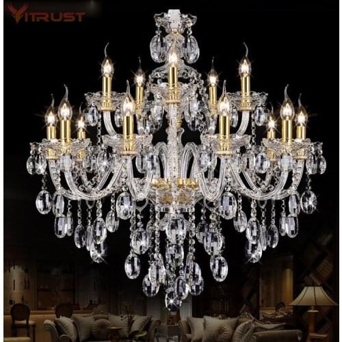 Modern Clear crystal chandeliers Deluxe staircase long chandelier Hotel Villa crystal chandelier modern LED candle crystal lamp