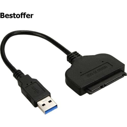 USB 3.0 To SATA 22 Pin 2.5 Inch Hard Disk Drive SSD Adapter Data Power Cable High Quality