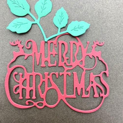 Merry Christmas Words Metal Cutting Dies 2021 Craft Stamps Die Cut Embossing Card Make Stencil Frame