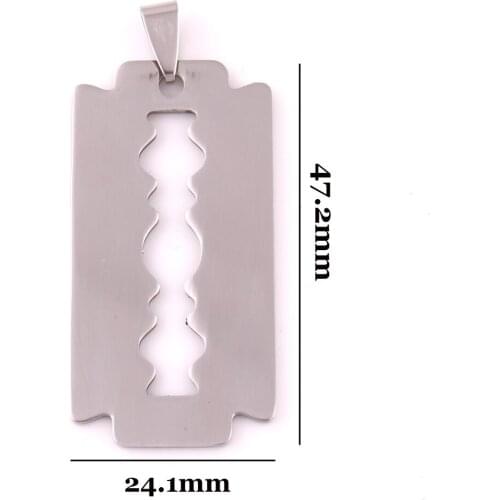 Stainless steel Personality punk wind blade tags Tide male razors pendants wholesale