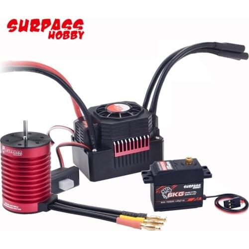 Surpass Hobby Waterproof F540 Combo 3000KV/4370KV Brushless Motor With 45A 2-3S Brushless ESC For 1/10 RC Car Off-road Buggy Toy