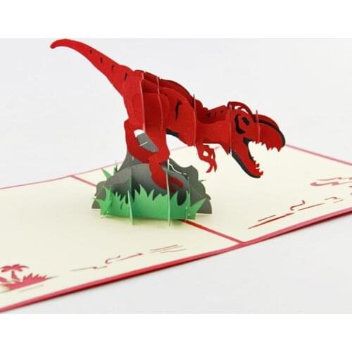 Pop-Up Card - Dinomite Dinosaur greeting card, 3D greeting card, pop up card