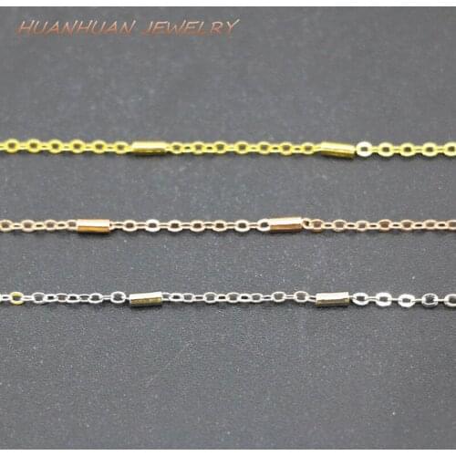 High Grade Fashion Women Link Chain 1.5mm Copper Stainless Steel 3 Colors Necklace Chains Gifts Choker Diy Jewelry 18inch B3377