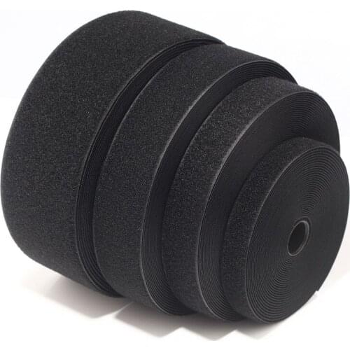 High Quality 20/25/30/38/50mm 10cm Black Sew On Hook and Loop Tape 5 Meters Fastener DIY Sewing Garments Accessories