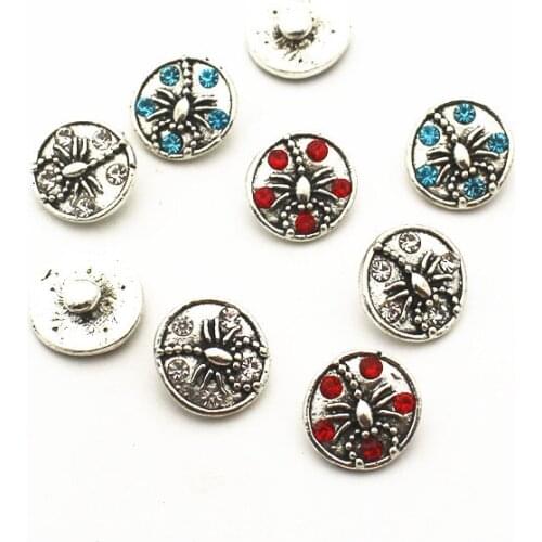 High quality 20pcs/lot scorpion crystal alloy button 12mm Glass Snap Buttons Fit DIY Snap Bracelet Snap Button Charms Jewelry