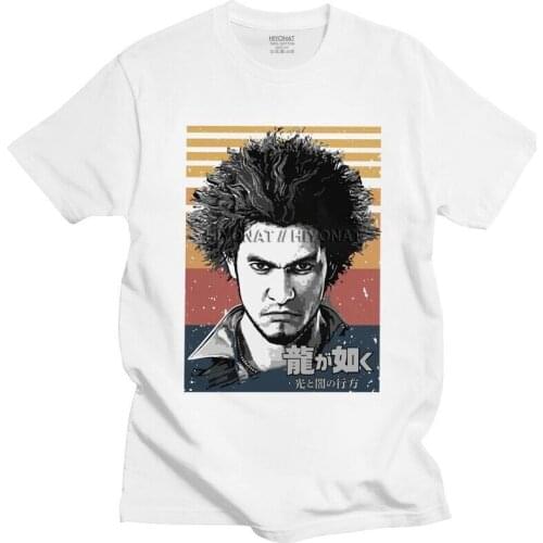 Yakuza Japan Dragon Gangster Videogame Men T Shirt Soft Cotton Tee Tops Ryu Ga Gotoku Tshirt Short Sleeved Urban T-shirt Gift