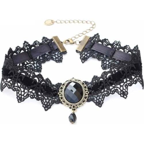 Women Sexy Necklace Rhinestone BDSM Bondage Collar Bound Slave Restraints For Girl Lace Cosplay Fetish Erotic Accessories