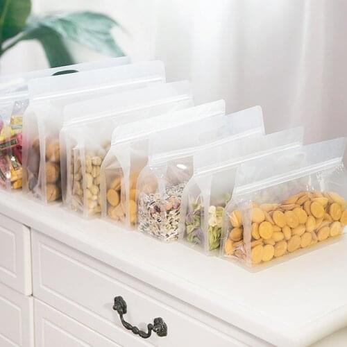 10PCS Portable Sealed Leakproof Reusable PET food grade Bag Transparent Package Carry Bags Home Kitchen Supplies Fresh Wrap