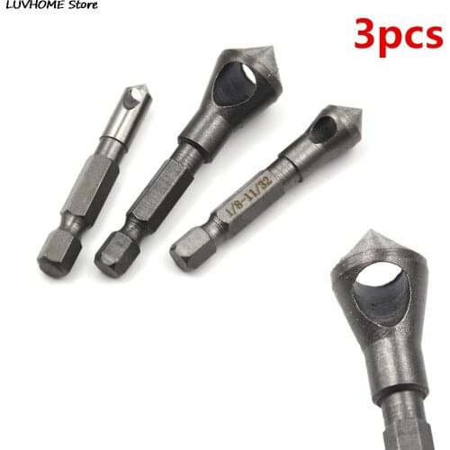 3PCS High Quality Bearing Steel Countersink Deburring Drill Bit Chamfering Power Cutting Tools