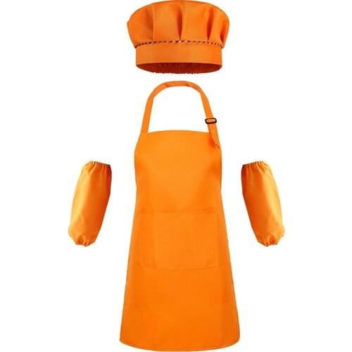 4pcs/1 set Children Front Pocket Bib Apron Boys Girls Apron Kitchen Child Craft Kids Apron Child Painting Cooking Baby Pinafore