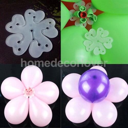 50pcs Flower Shape Balloon Clip Tie Filled Helium Air Balloons for Wedding Party Decoration