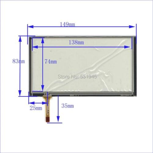 ZhiYuSun 6 Inch Touch Screen149mm*83mm FOR MP4 for game touch panel XWT651 on LG LA061WQ1 AU AT061VTT display 149*83
