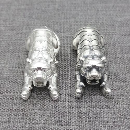Fine Silver Tiger Bead 3D, 990 Sterling Silver Tiger Bead for Bracelet Necklace