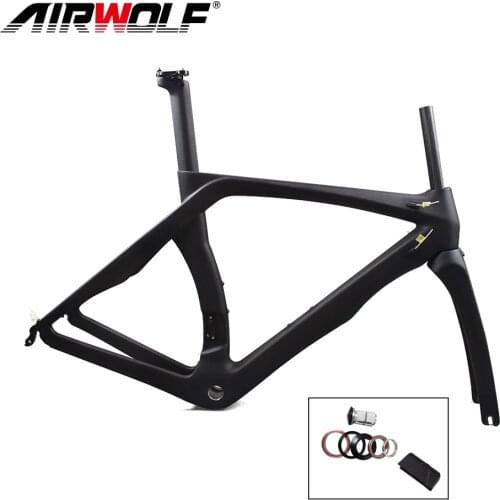 AIRWOLF Carbon Frame BSA T1100 Toray Carbon Fiber Road Bike Frameset Aero Di2 Mechanical V Brake Max Tire 700C*25 Cycling Frames