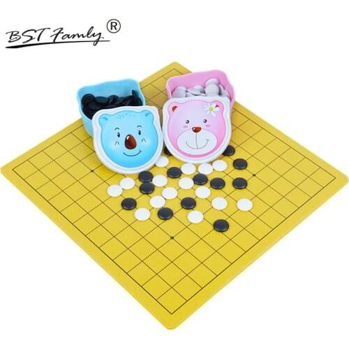 BSTFAMLY Children Go Chess 19 Road 361 Pcs/Set Chessman Diameter About 1.85cm Old Game of Go Weiqi No Foldable Toy Gifts G07
