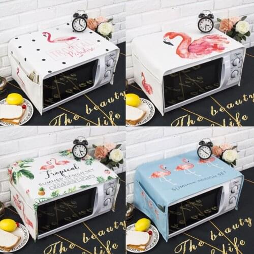 Nordic style Cotton and hemp Flamingo Microwave oven dust cover Cobertura para beterraba Cubierta de polvo para horno