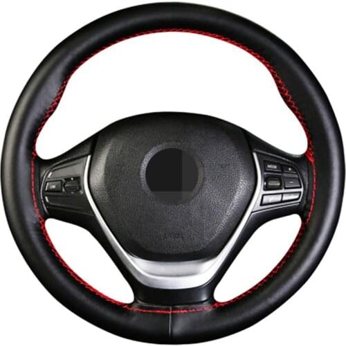 GSEENF Car Steering Wheel Cover DIY With needle and thread Four seasons Universal Diameter 37/38cm Artificial leather material