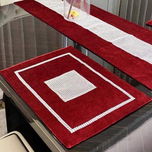 1pcs 30*40cm Placemat European style Place Mat in Kitchen Accessories Cup Wine Mat For Wedding Party Decoration Home Supplies