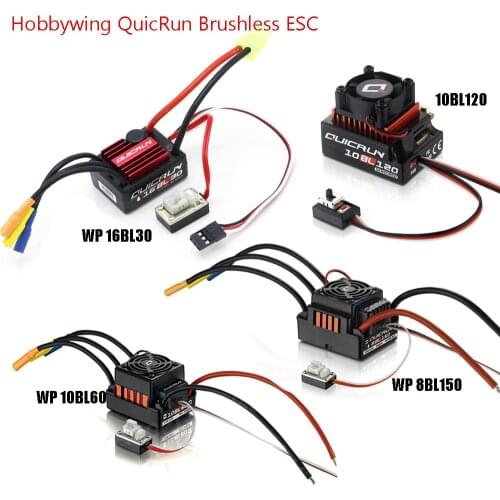 Hobbywing QuicRun 16BL30 8BL150 10BL120 10BL60 2~6s Brushless Waterproof Sensorless/Sensored ESC Rock Crawler ESC For Rc Car