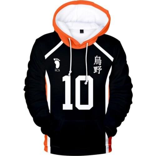 Haikyuu Karasuno High School Cosplay Sweater Hinata Shouyo Kageyama Tobio Hooded Jacket Hoodies 3D Print Sweatshirts Oversize