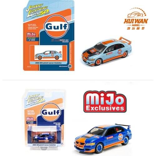 Johnnylightning1/64 2004 Mitsubishi Lancer Evo Gulf Diecast Collection of Die-casting Simulation Alloy Model Children Toys