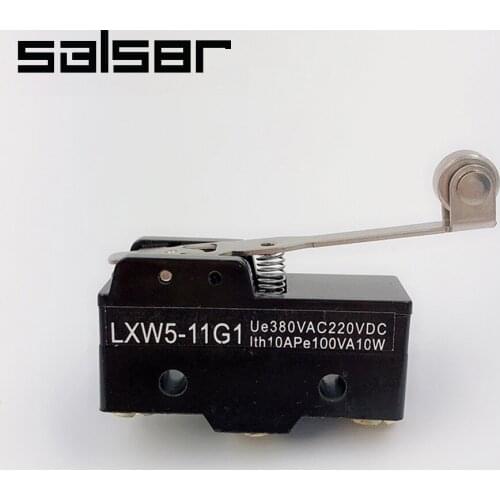 Limit Switch Stroke LXW5-11G1 Fretting Bring Long Wheel Spring Type Screw Terminal Micro Switch Momentary 10A (10PCS)