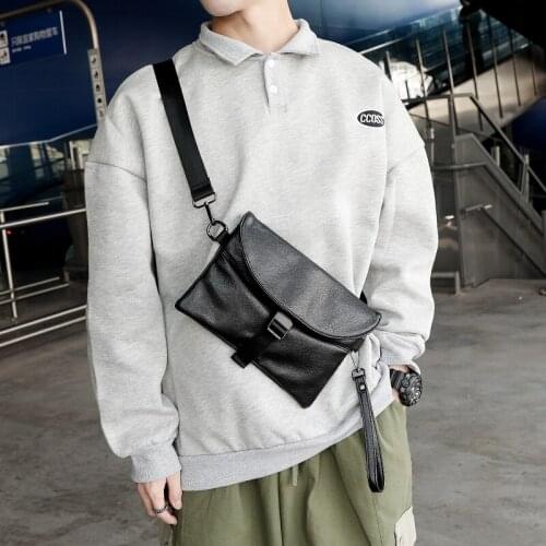 2021 Korea Style Men Shoulder Messenger Bag Hip hop Chest Pack Personality Students Street Bag Free Shipping