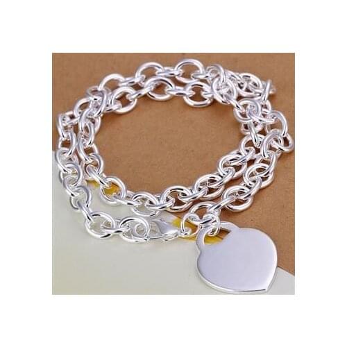 N242 925 sterling silver Necklace, 925 silver Pendant fashion jewelry Heart Thick Chain Necklace /aqbajhia ebramsya