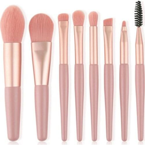 8pcs/set Mini Makeup Brush Set Makeup Brush Eyeshadow Concealer Brush Loose Powder High Gloss Blush Set