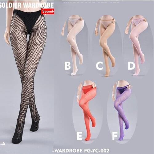 FG-YC-002 Custom 1:6 Scale Sexy Net socks Seamless Pantyhose Model Stockings DIY for PH HT Female Action Figure Clothes