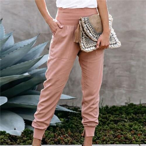 Autumn Winter Women Trousers Solid Color High Waisted Pants High Waist Trousers Lady Comfortable Breathable All-match Pants