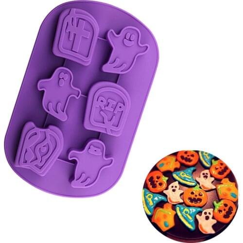 Ghost Festival 3D Silicone Cake Mould Chocolate Fondant Cake Mold Halloween Mousse Dessert Cake Decorating Tool Kitchen Baking